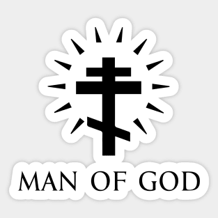 Man Of God - Orthodox Cross - Black - Christian Series 8B Sticker